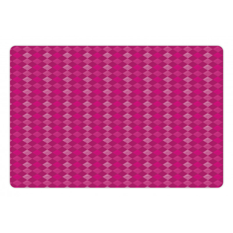 Pinkish Diagonal Squares Pet Mat