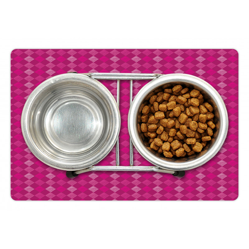 Pinkish Diagonal Squares Pet Mat