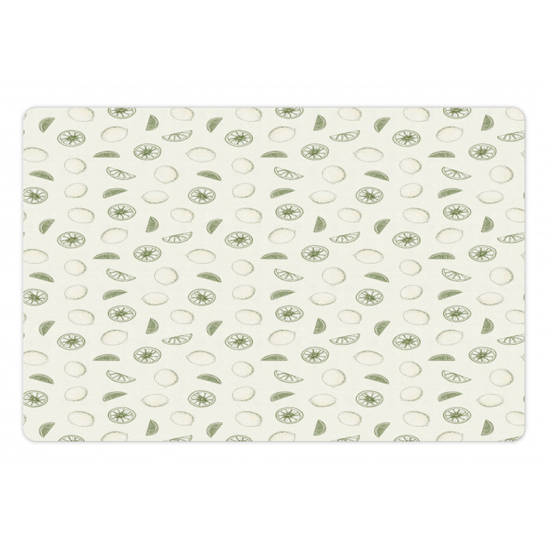 Monochrome Citrus Sketch Pet Mat