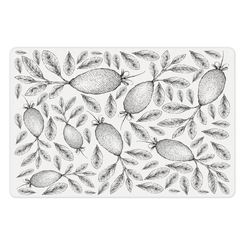 Monochrome Vintage Sketch Pet Mat