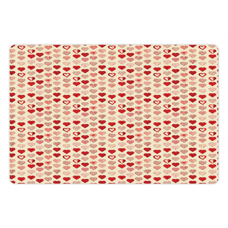 Doodle Hearts Art Pet Mat