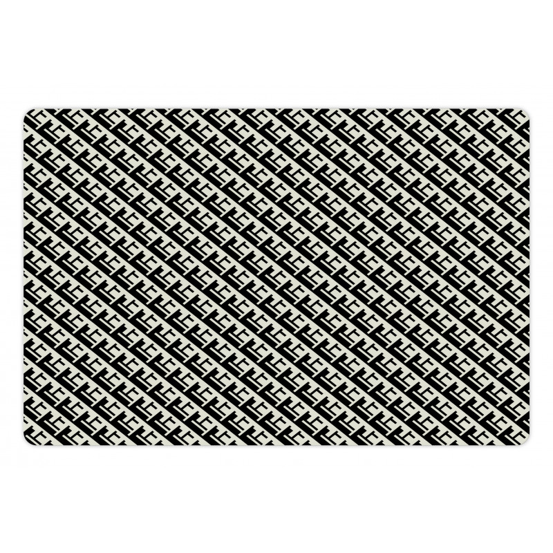 Monochrome Optical Geometric Pet Mat