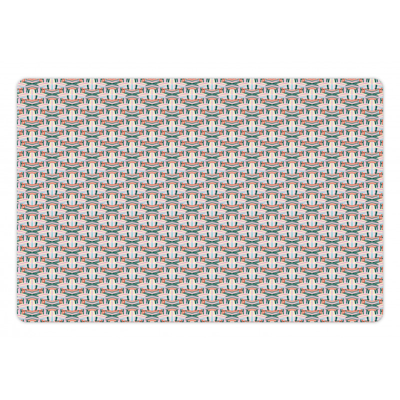 Striped Circles Art Graphic Pet Mat