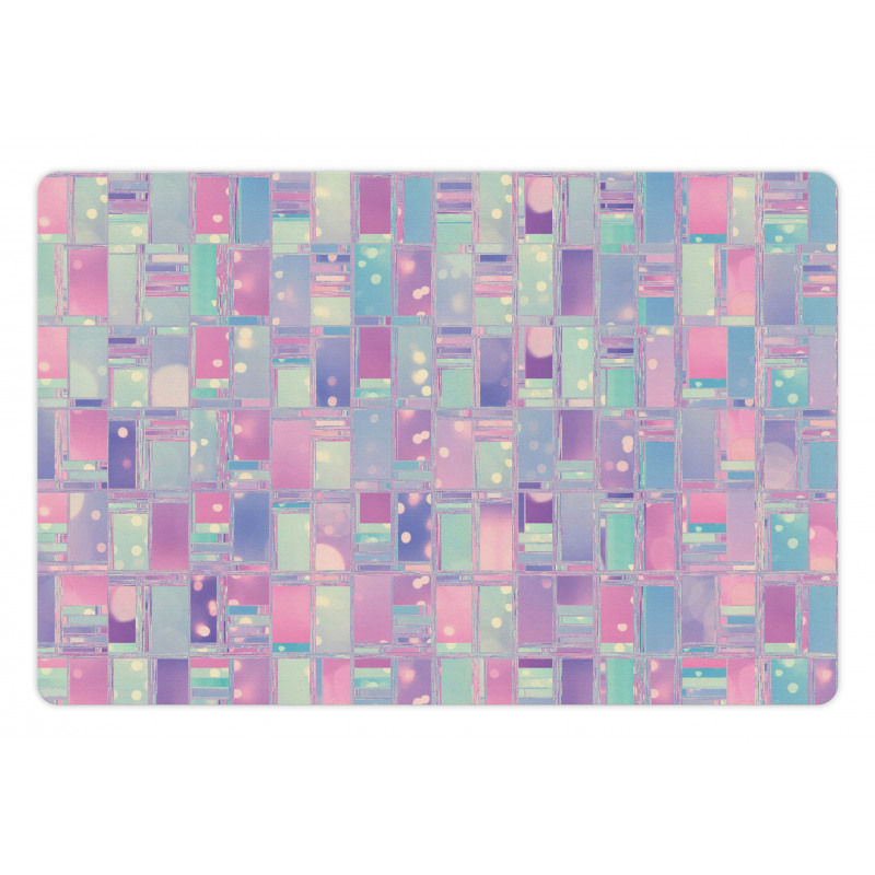 Pastel Tone Abstract Squares Pet Mat