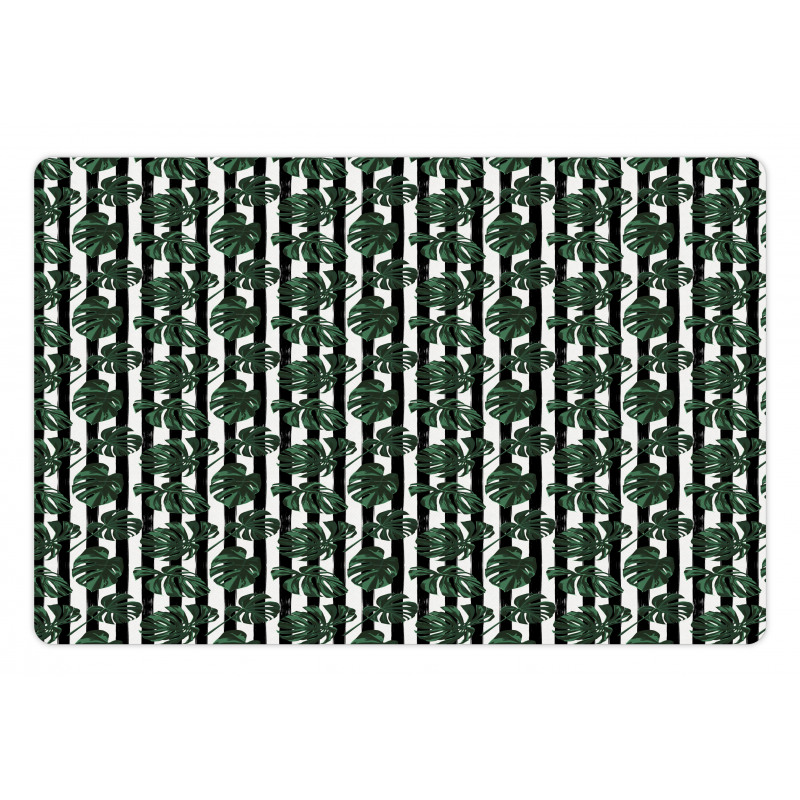 Monstera on Stripes Pet Mat