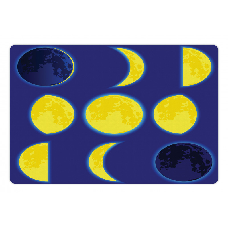 Lunar Phases Scheme at Night Pet Mat