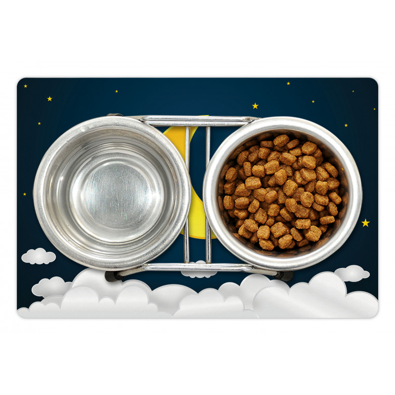 Half Moon Clouds and Stars Pet Mat