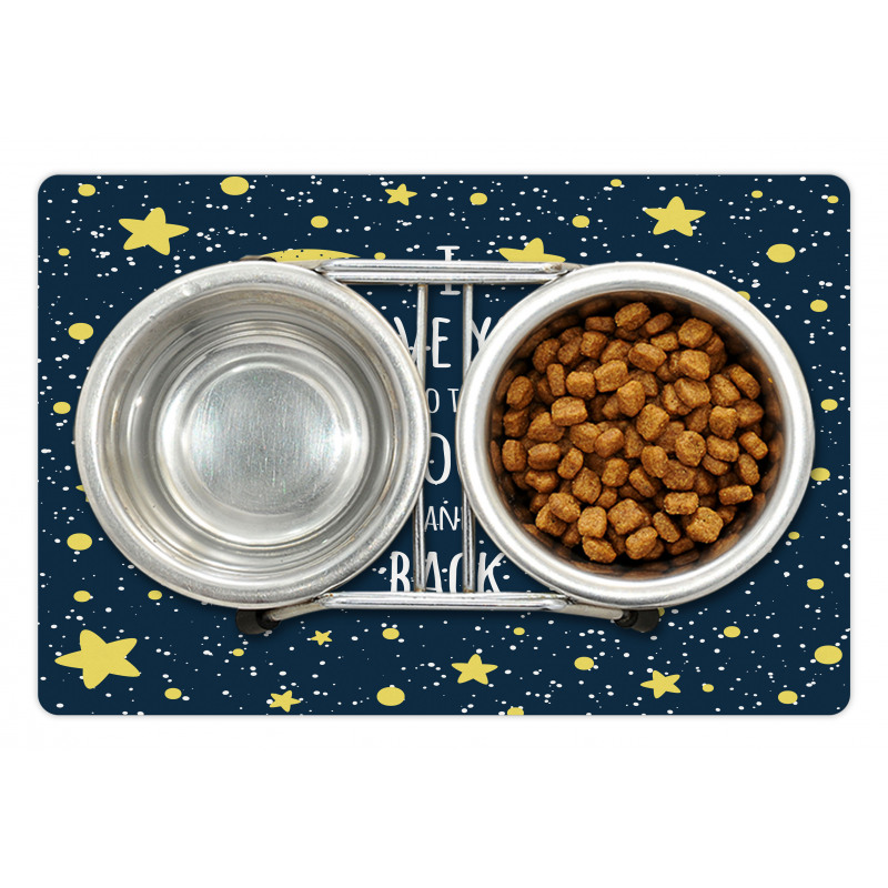 Romantic Typography Moon Star Pet Mat