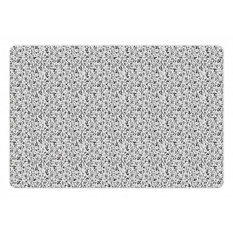 Monochrome Letters Design Pet Mat