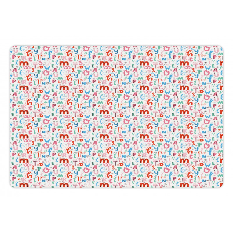 Colorful Whimsical Doodle Pet Mat