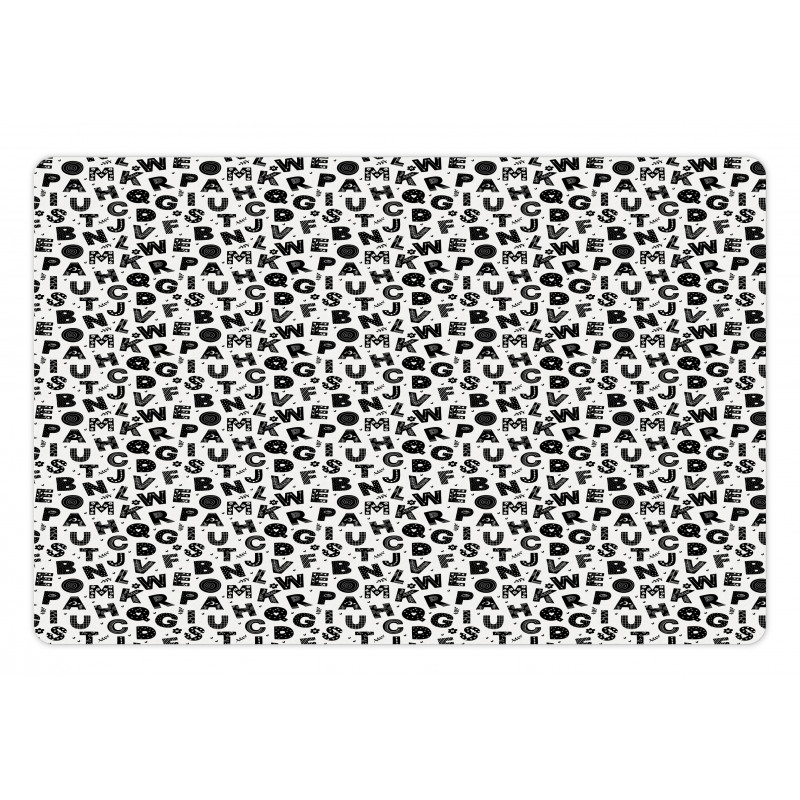 Monochrome Floral Details Pet Mat