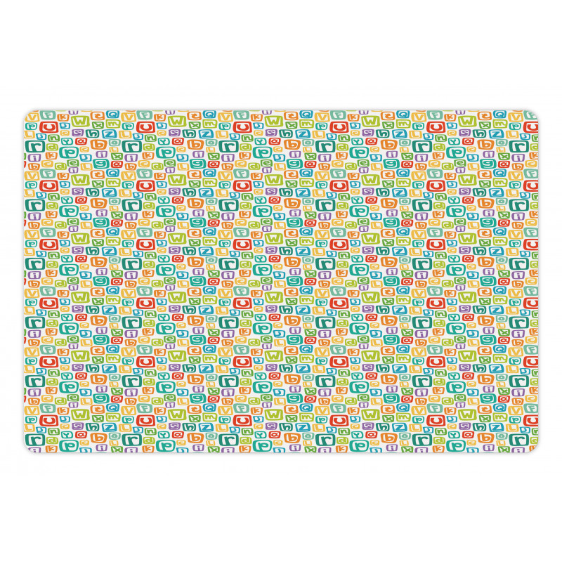 Irregular Letter Squares Pet Mat