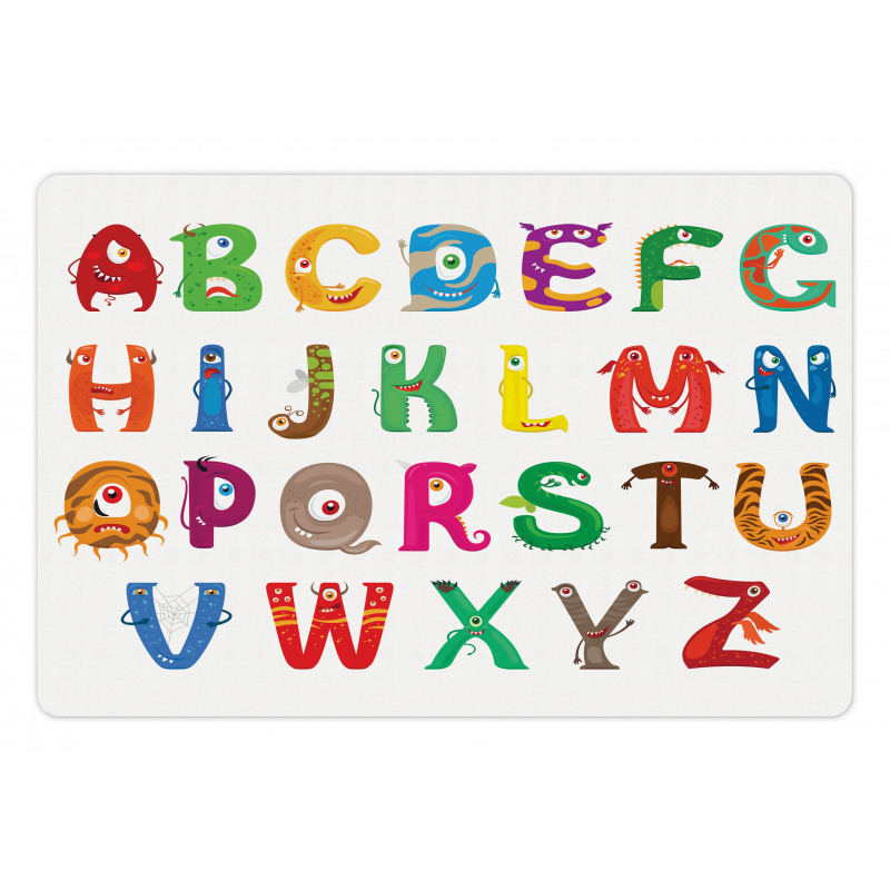 Childish Monster Letters Pet Mat