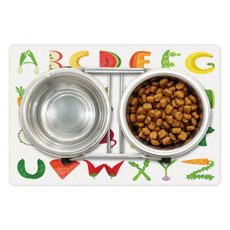 Vegetable Fruit Letters Pet Mat