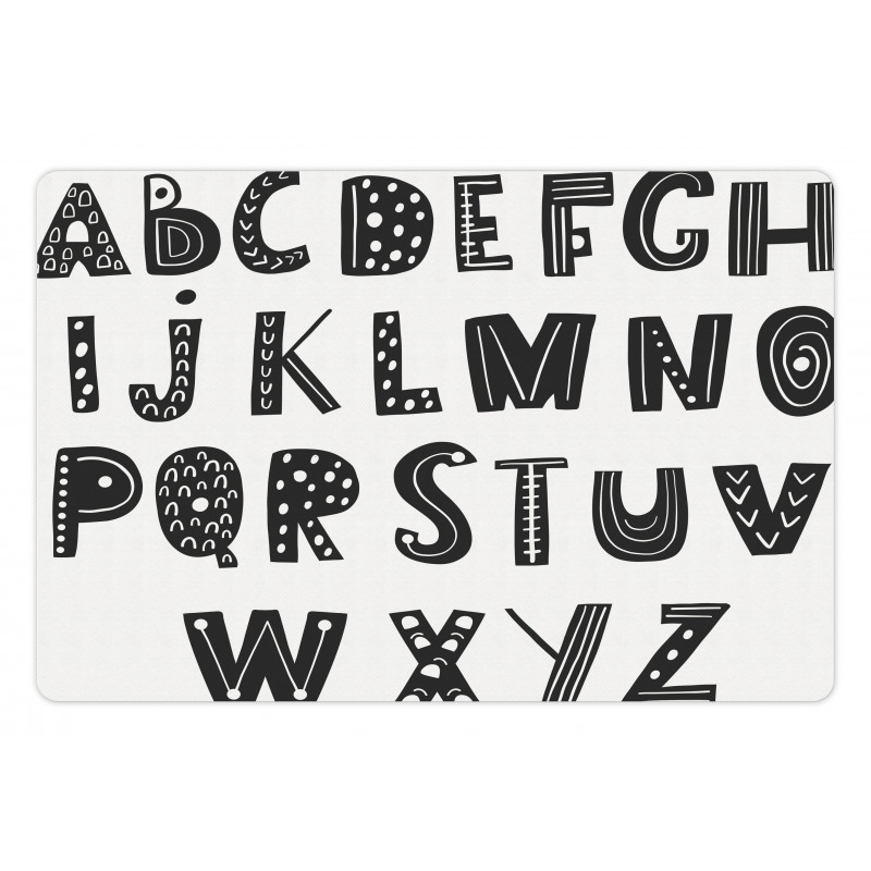 Abstract Modern Letters Pet Mat