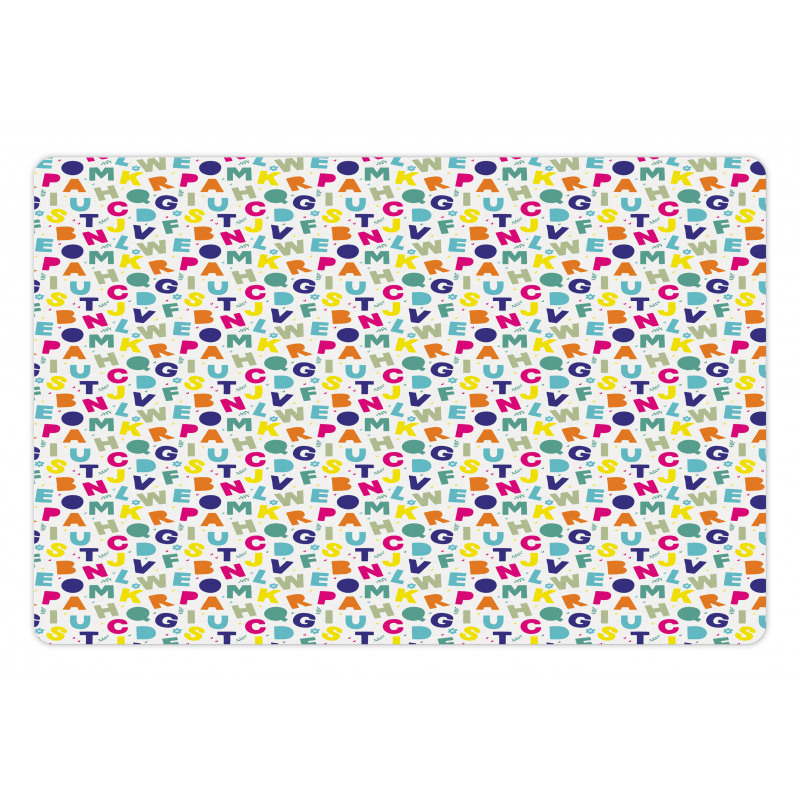 Simple Colorful Letters Pet Mat