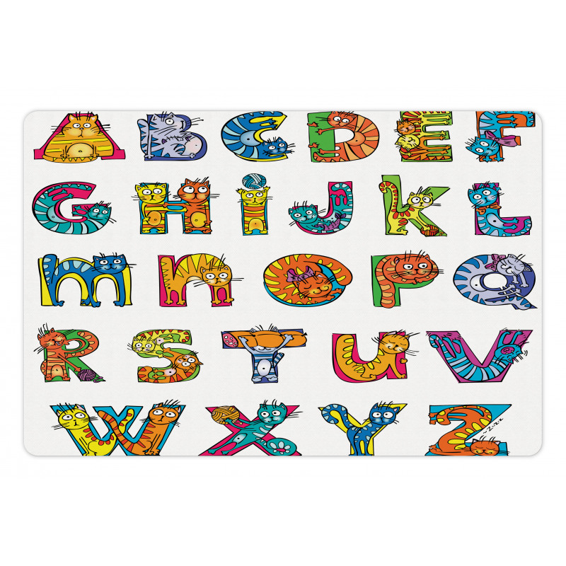 Funny Cats Letter Shapes Pet Mat