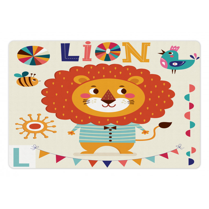 Cartoon Letters Lion for L Pet Mat