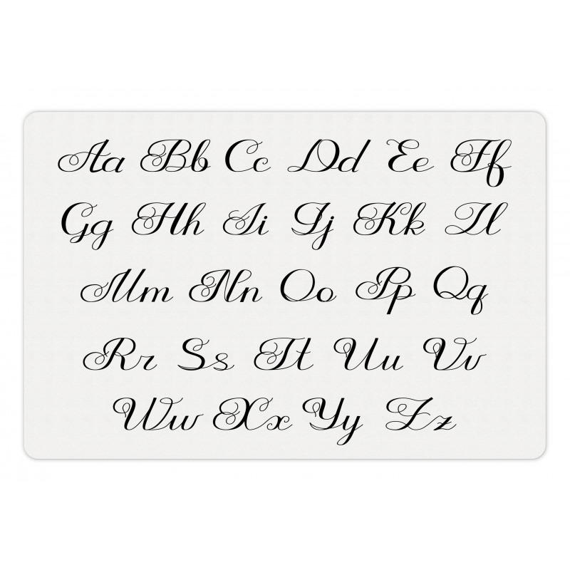 Monochrome Cursive ABC Pet Mat