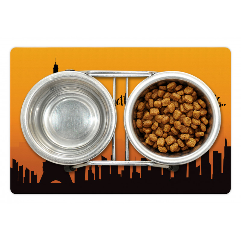 City Skyline Lettering Pet Mat