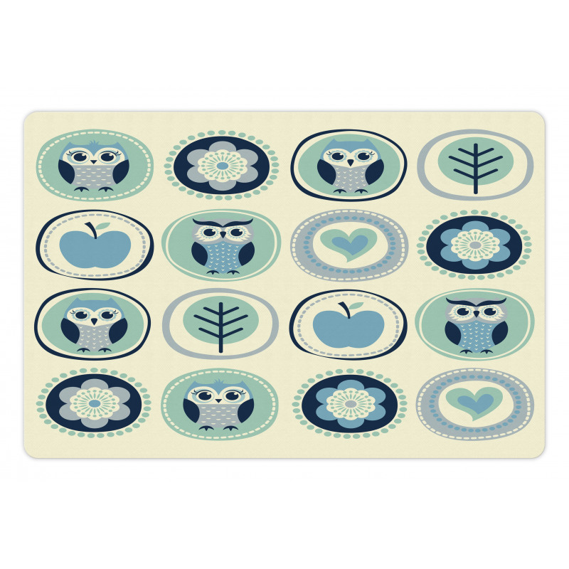 Flowers Apples in Circles Pet Mat