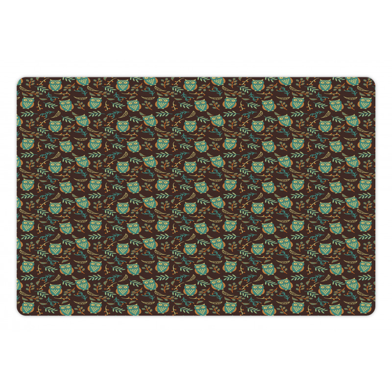 Night Birds Berries Art Pet Mat