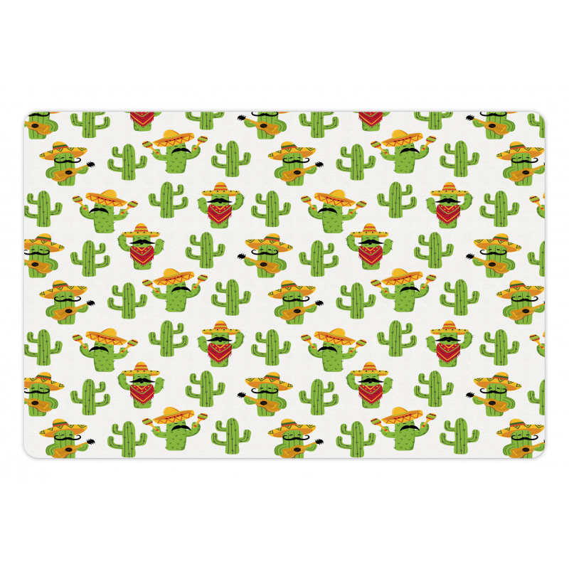 Cactus Characters Fun Pet Mat