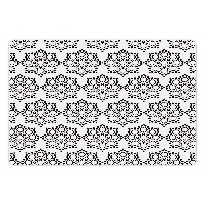 Dotwork Floral Motif Pet Mat