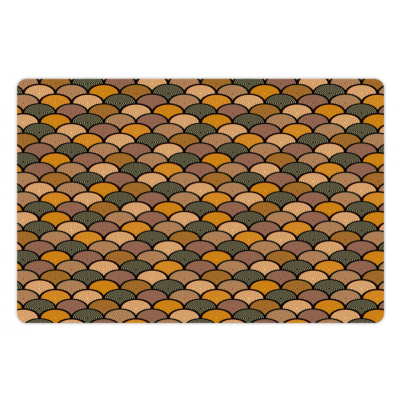 Rounds in Earth Tones Pet Mat