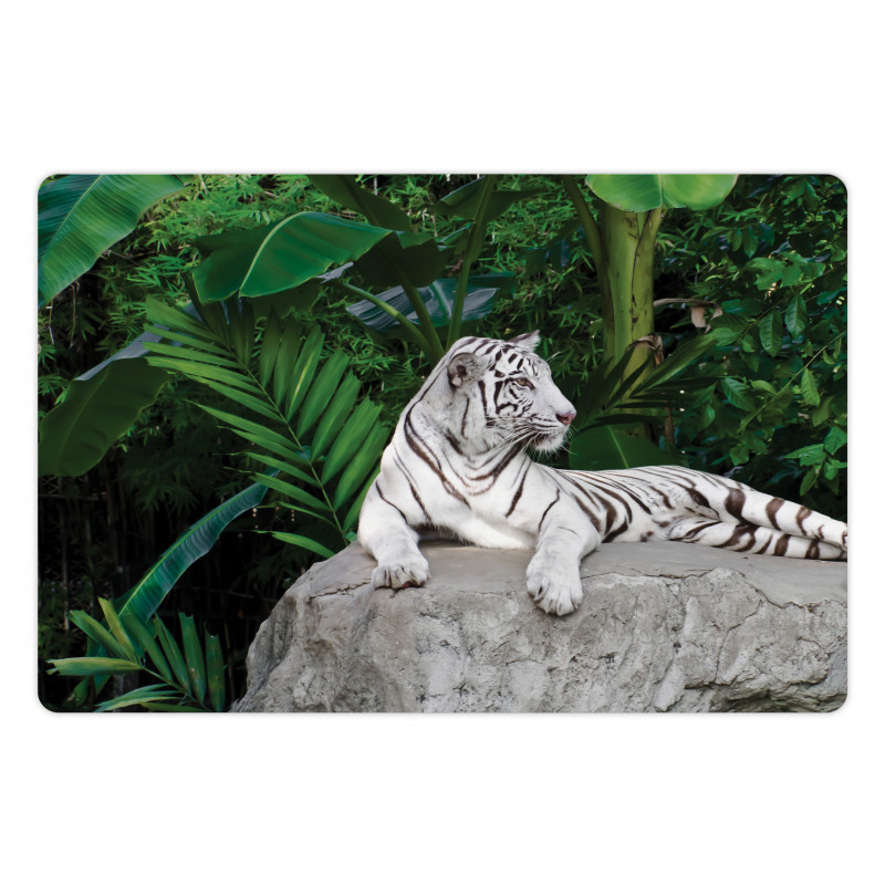 White Tiger in Jungle Pet Mat