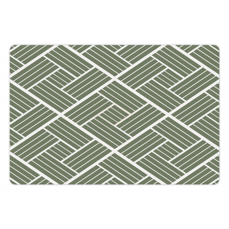 Striped Rectangular Squares Pet Mat