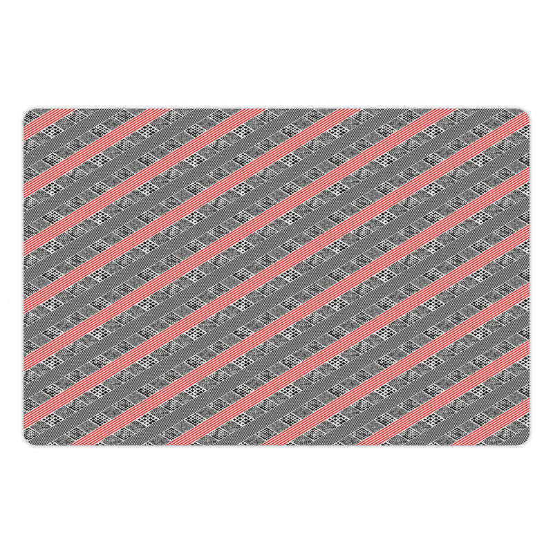 Modern Diagonal Stripes Pet Mat