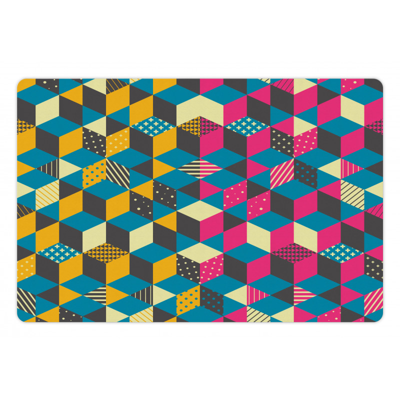 Modern Colorful Blocks Pet Mat