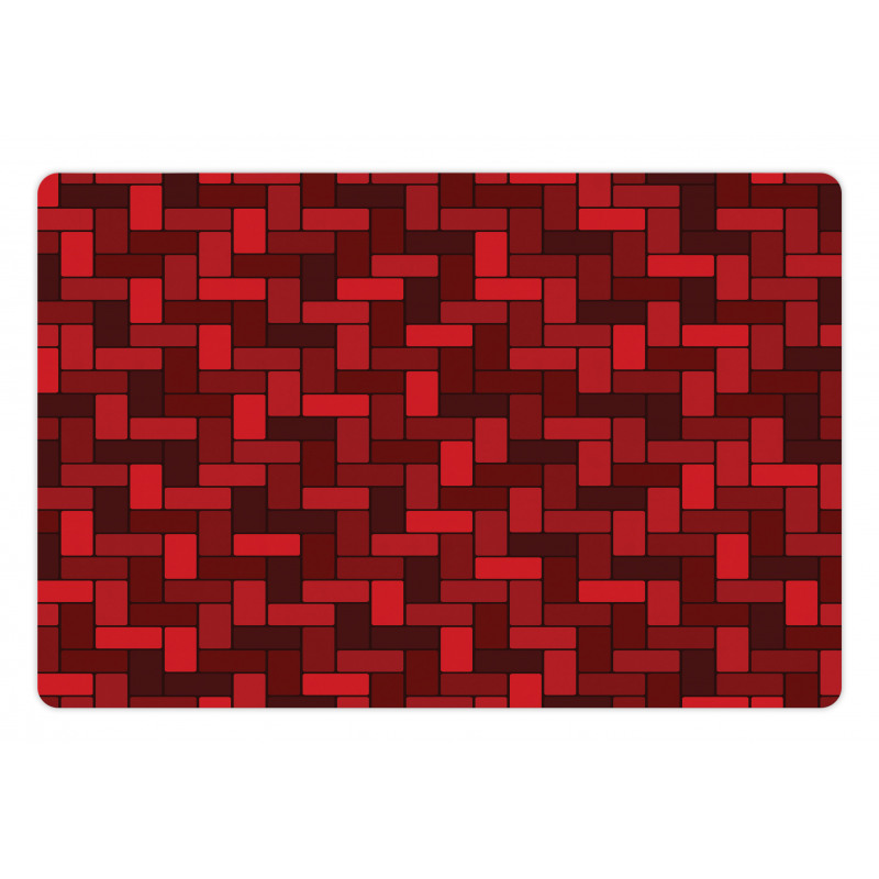 Rectangular Diagonal Zigzags Pet Mat