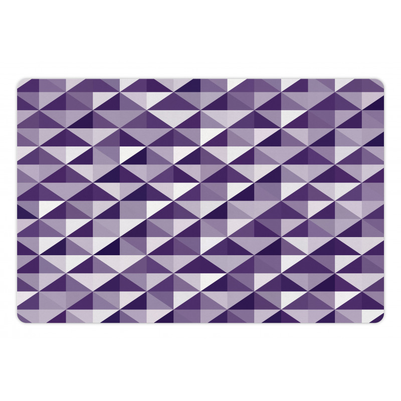 Monochrome Style Triangles Pet Mat