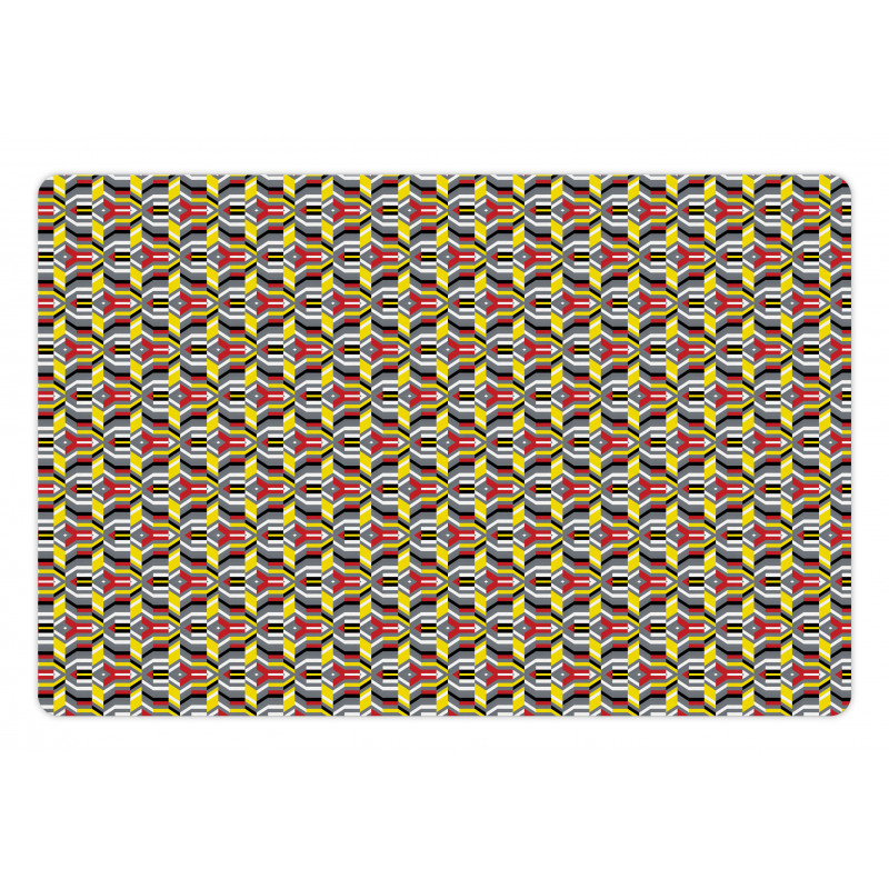 Modern Stripes and Shapes Pet Mat