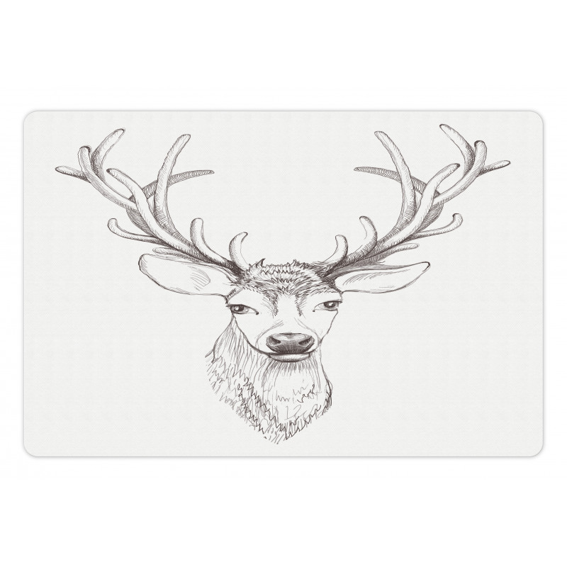 Sketch of Deer Head Pet Mat