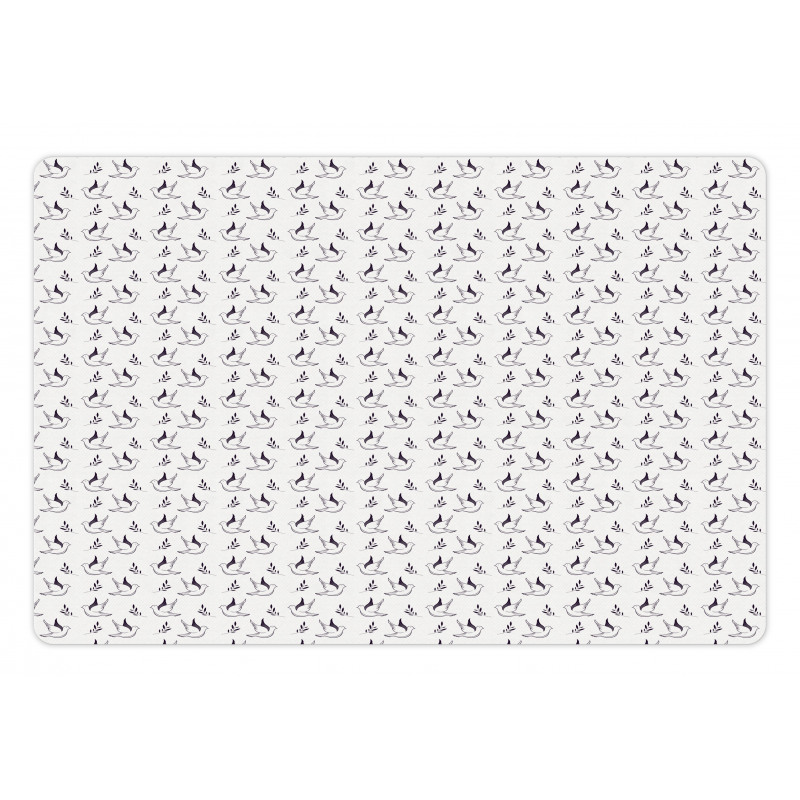 Flying Bird and Olive Branches Pet Mat