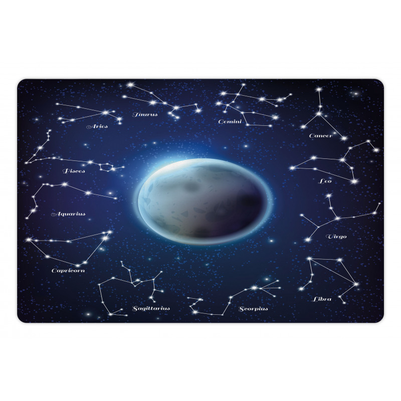 Zodiac Signs Around Moon Pet Mat