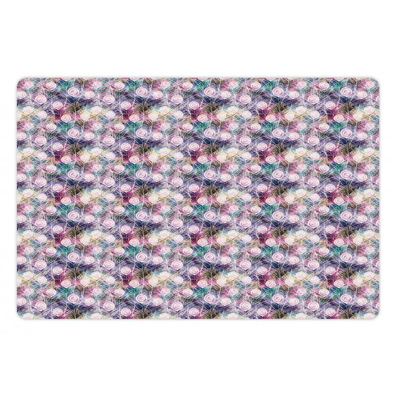 Vibrant Bohemian Feathers Pet Mat