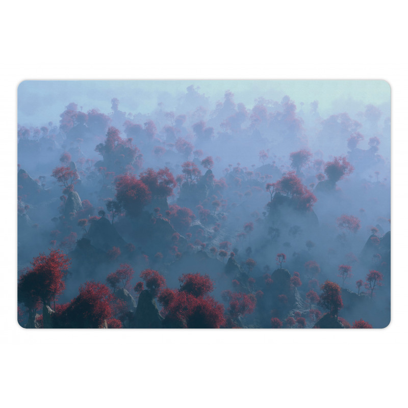 Autumn Trees in Mist Pet Mat