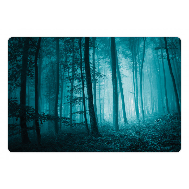 Foggy Dark Country Forest Pet Mat