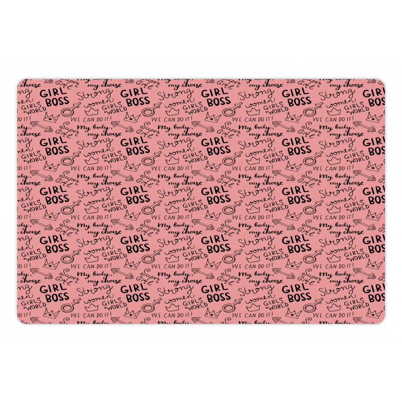 Feminism Themed Wording Pet Mat