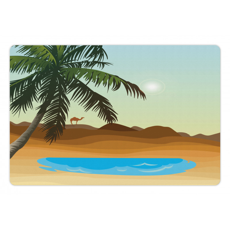 Tree and a Camel Far Away Pet Mat