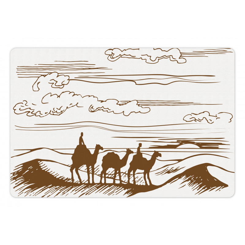 Sketchy Hand Drawn Camels Pet Mat