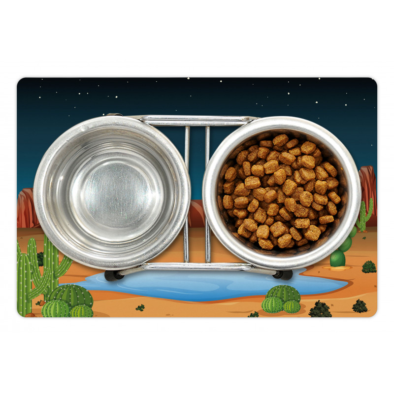 Cactus Plants Starry Sky View Pet Mat