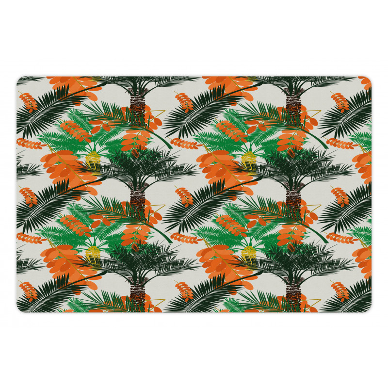 Date Palm Tree with Leaves Pet Mat