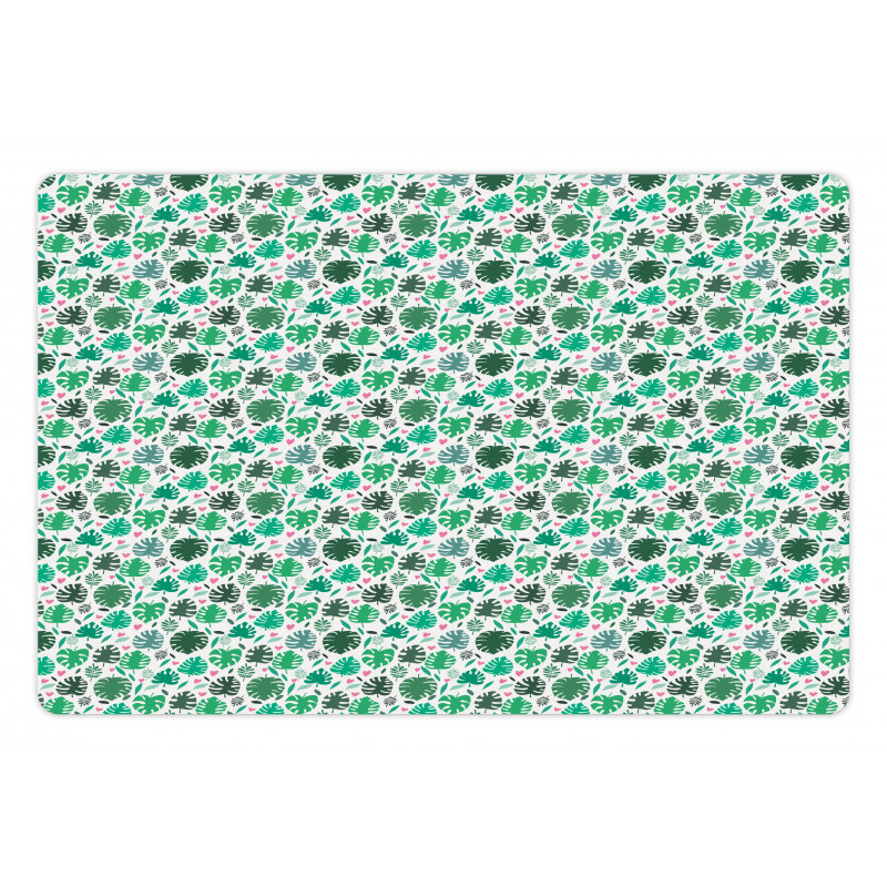 Leaves and Hearts Art Pet Mat