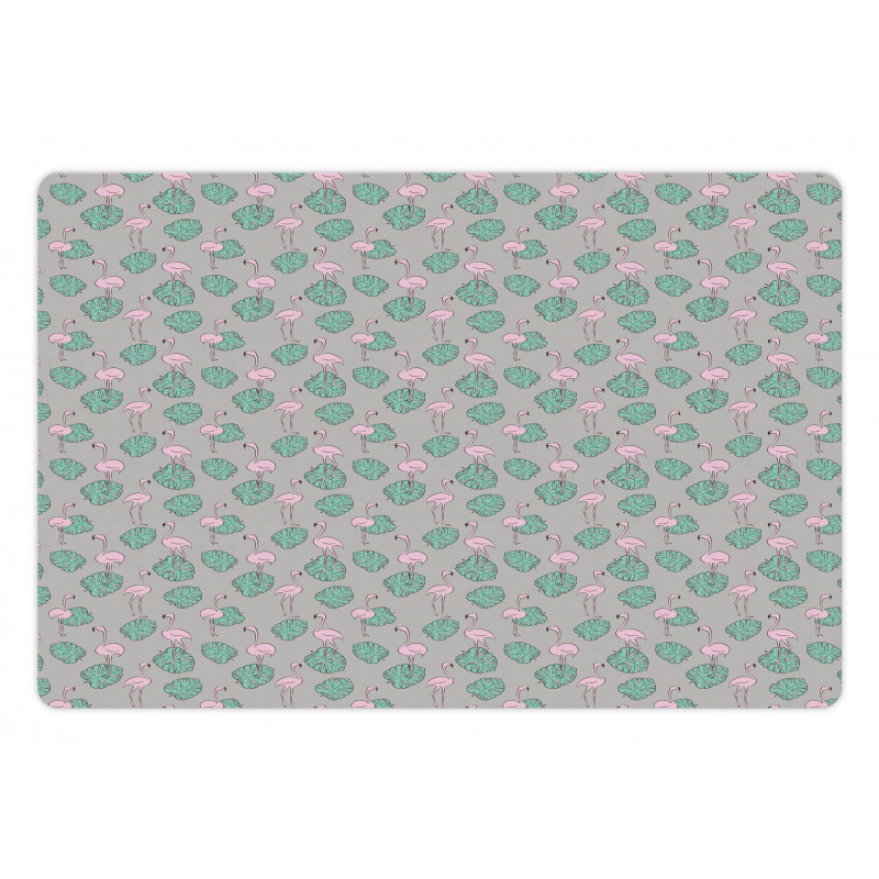 Flamingo and Leaves Pet Mat