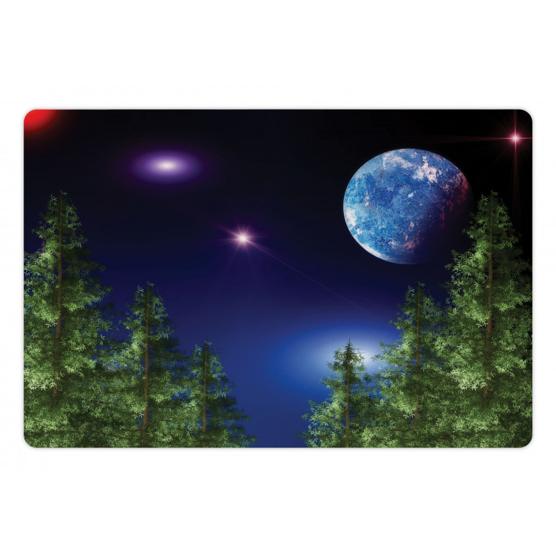 Cosmic Night Pine Trees Pet Mat